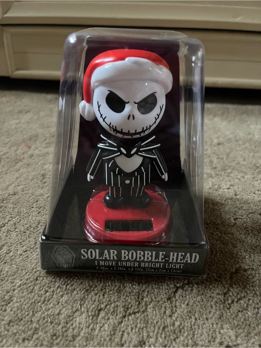 Disney Jack Skellington Solar Bobble-Head - Red, White, Black